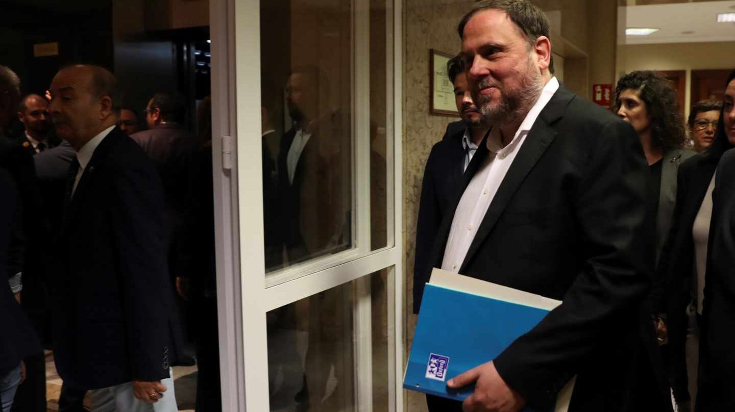 Oriol Junqueras a su llegada al Congreso de los Diputados