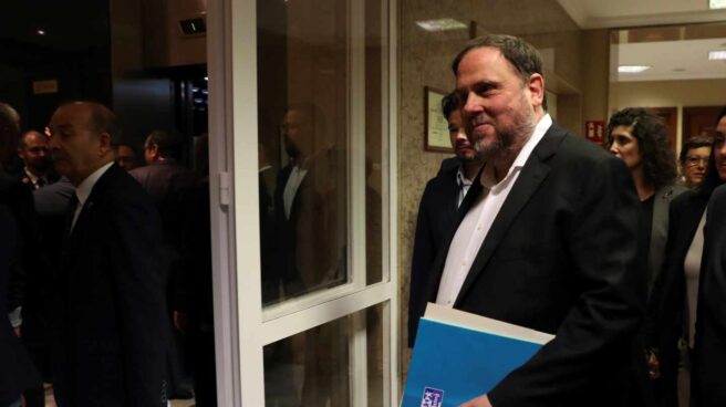 Oriol Junqueras a su llegada al Congreso de los Diputados