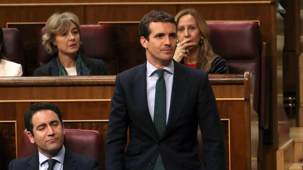 Pablo Casado durante la sesión constitutiva del Congreso