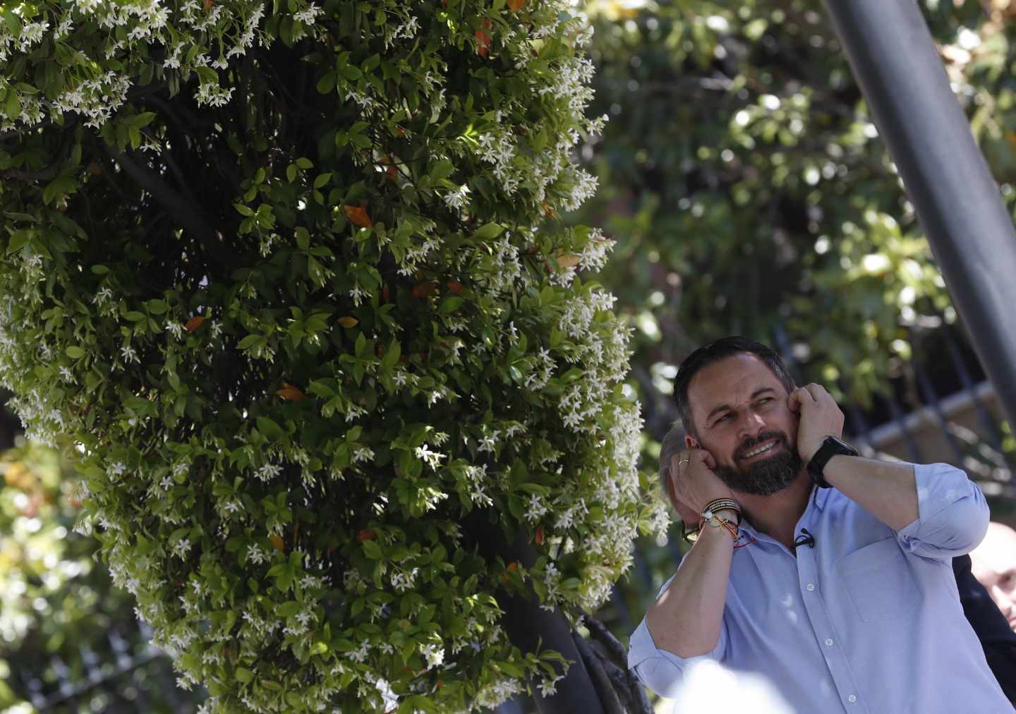 Santiago Abascal en un reciente acto en Pozuelo de Alarcón (Madrid)