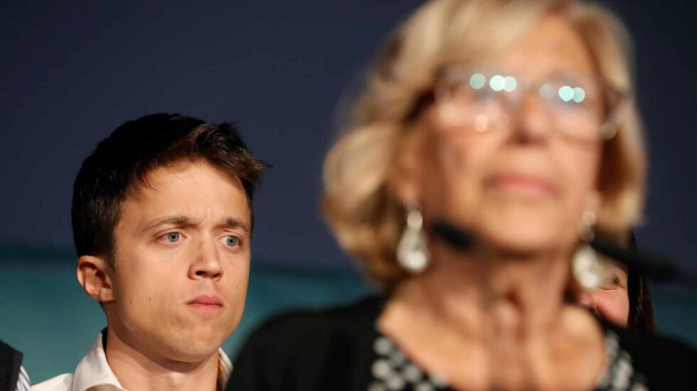 Errejón y Carmena, en la noche electoral.