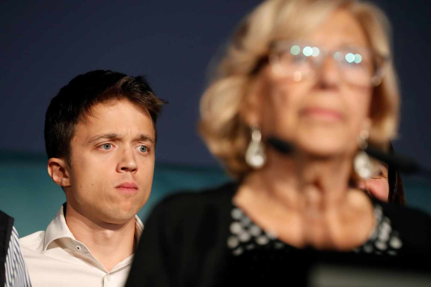 Errejón y Carmena, en la noche electoral.