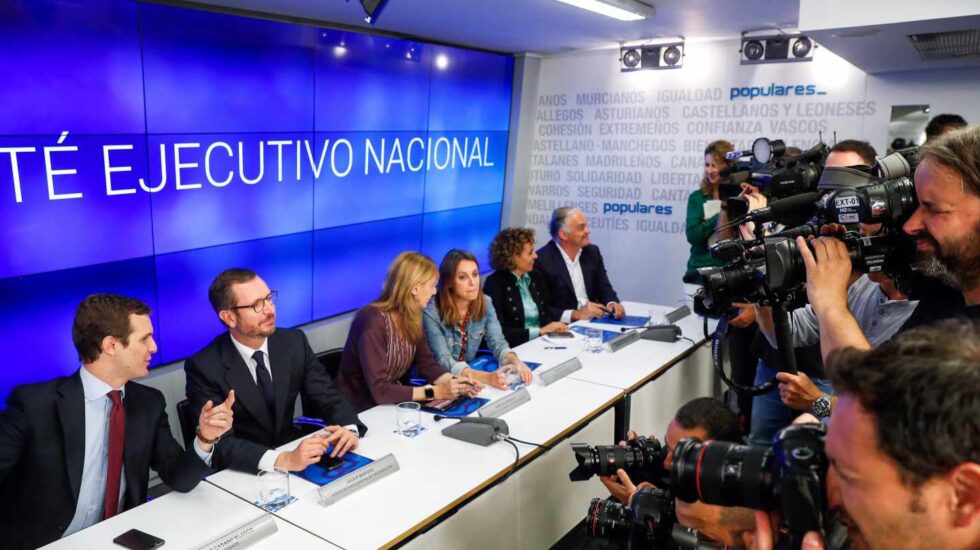 Pablo Casado, en la Ejecutiva del PP.