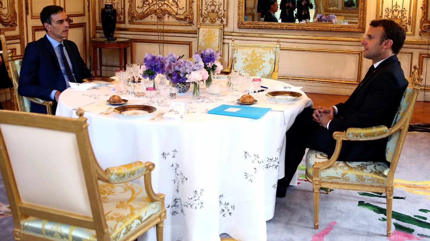 Sánchez y Macron, en el Elíseo.