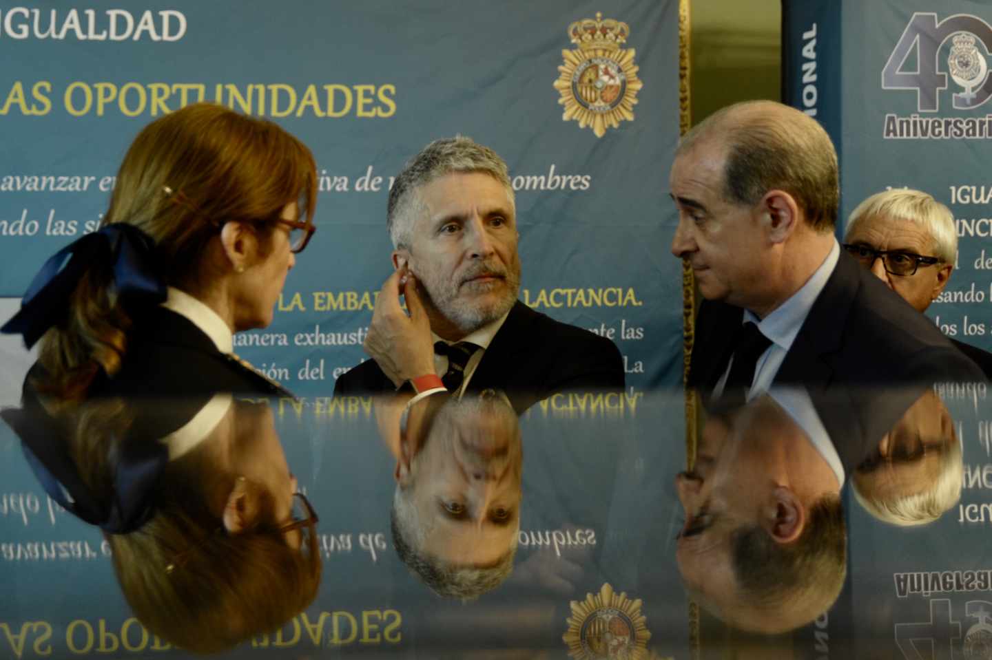 El ministro Grande-Marlaska y el director general de la Policía Nacional, Francisco Pardo Piqueras.