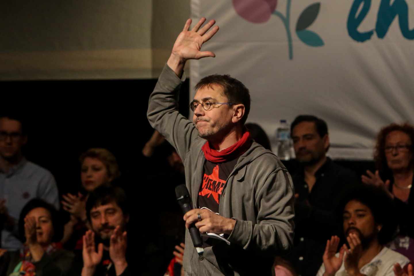 Juan Carlos Monedero en un acto de Podemos