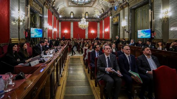 Imagen general de la Sala del Supremo durante una de las sesiones del juicio del procés.