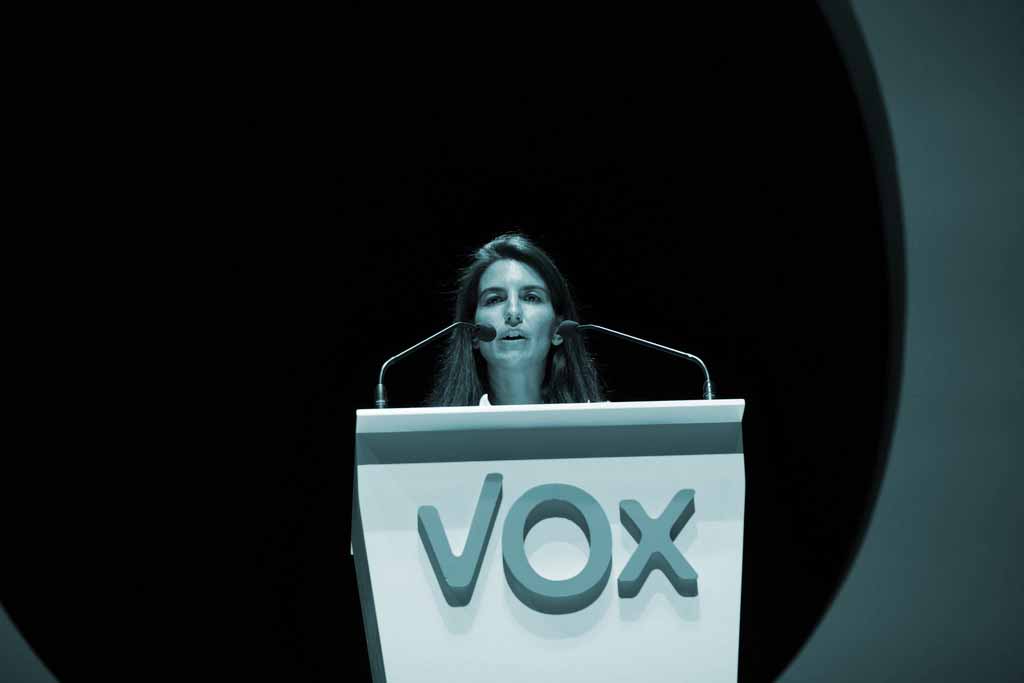 Rocío Monasterio, en un mitin de Vox.