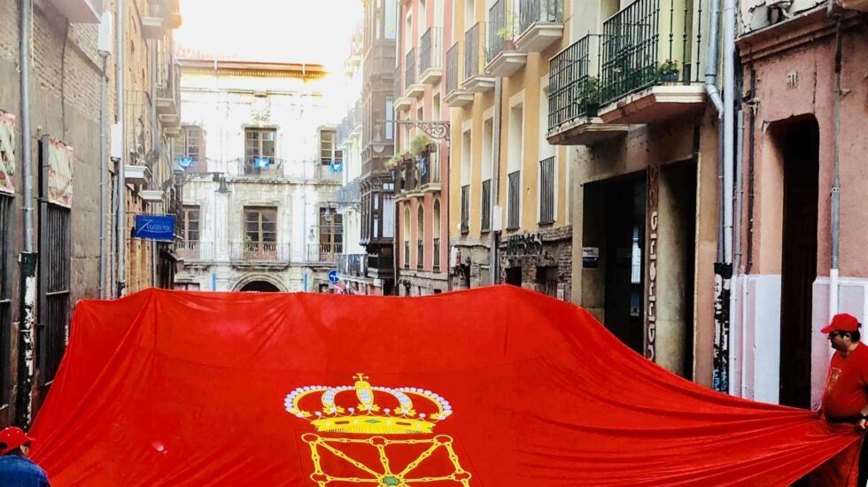 Manifestación en Pamplona en defensa de la bandera navarra,