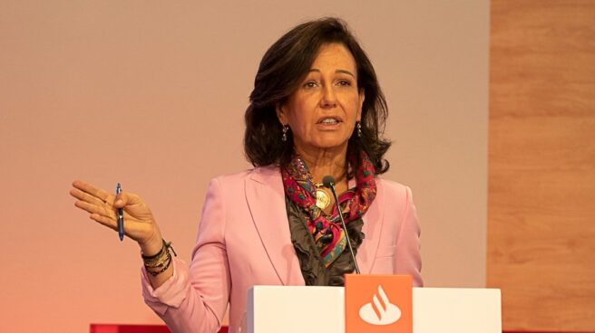 Ana Patricia Botín, durante su intervención en el Día del Inversor organizado por el Banco Santander en Londres.