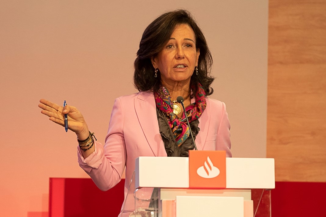 Ana Patricia Botín, durante su intervención en el Día del Inversor organizado por el Banco Santander en Londres.