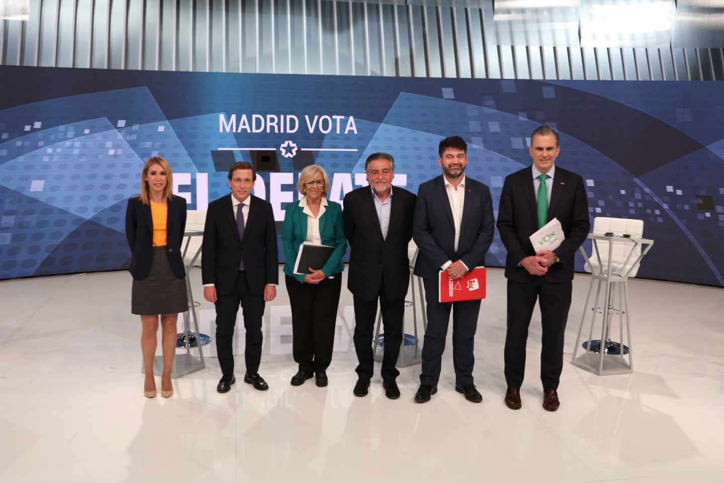 Los candidatos a la alcaldía de Madrid, en el debate de Telemadrid.