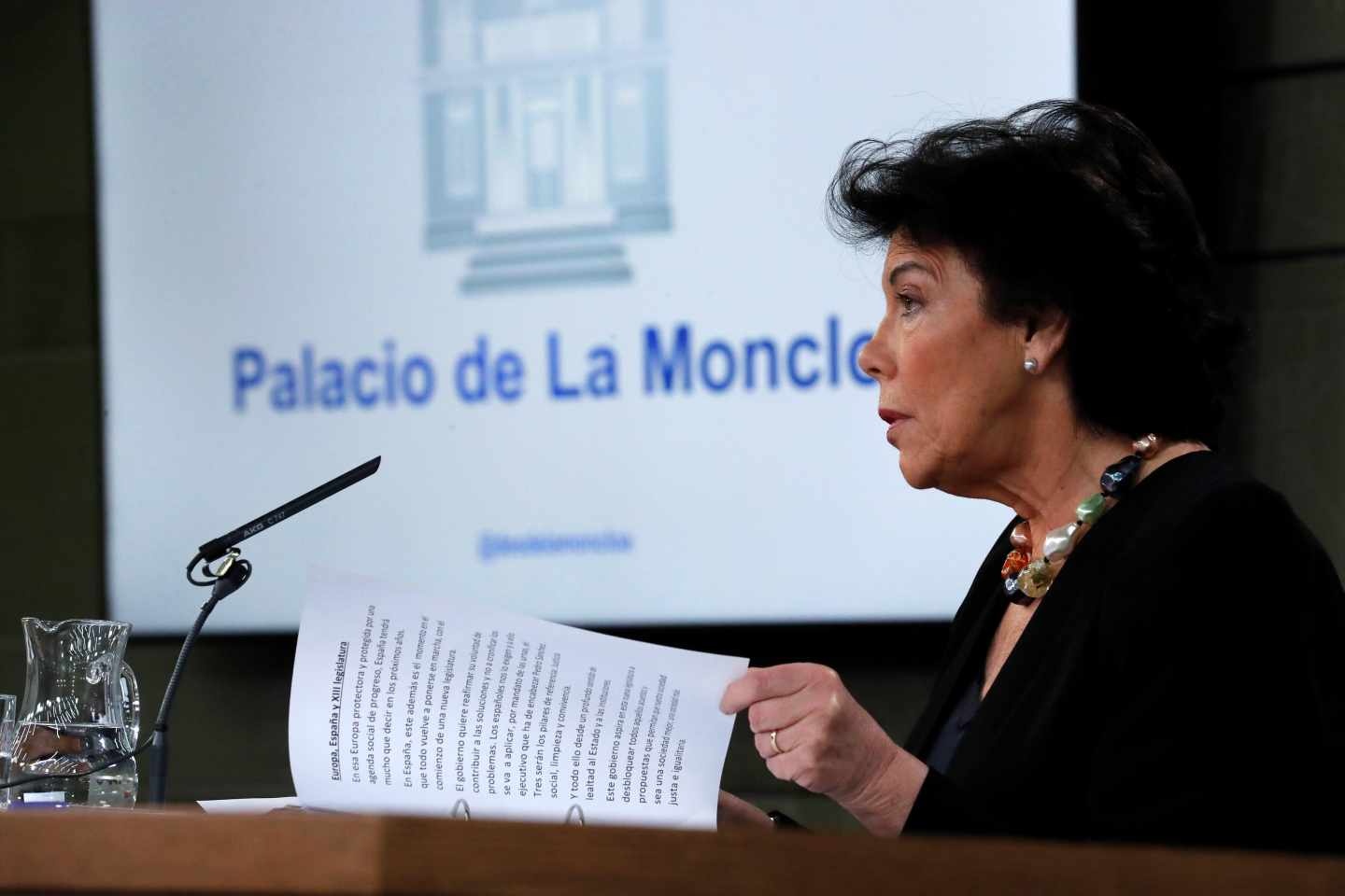 Isabel Celáa, en rueda de prensa tras el Consejo de Ministros.
