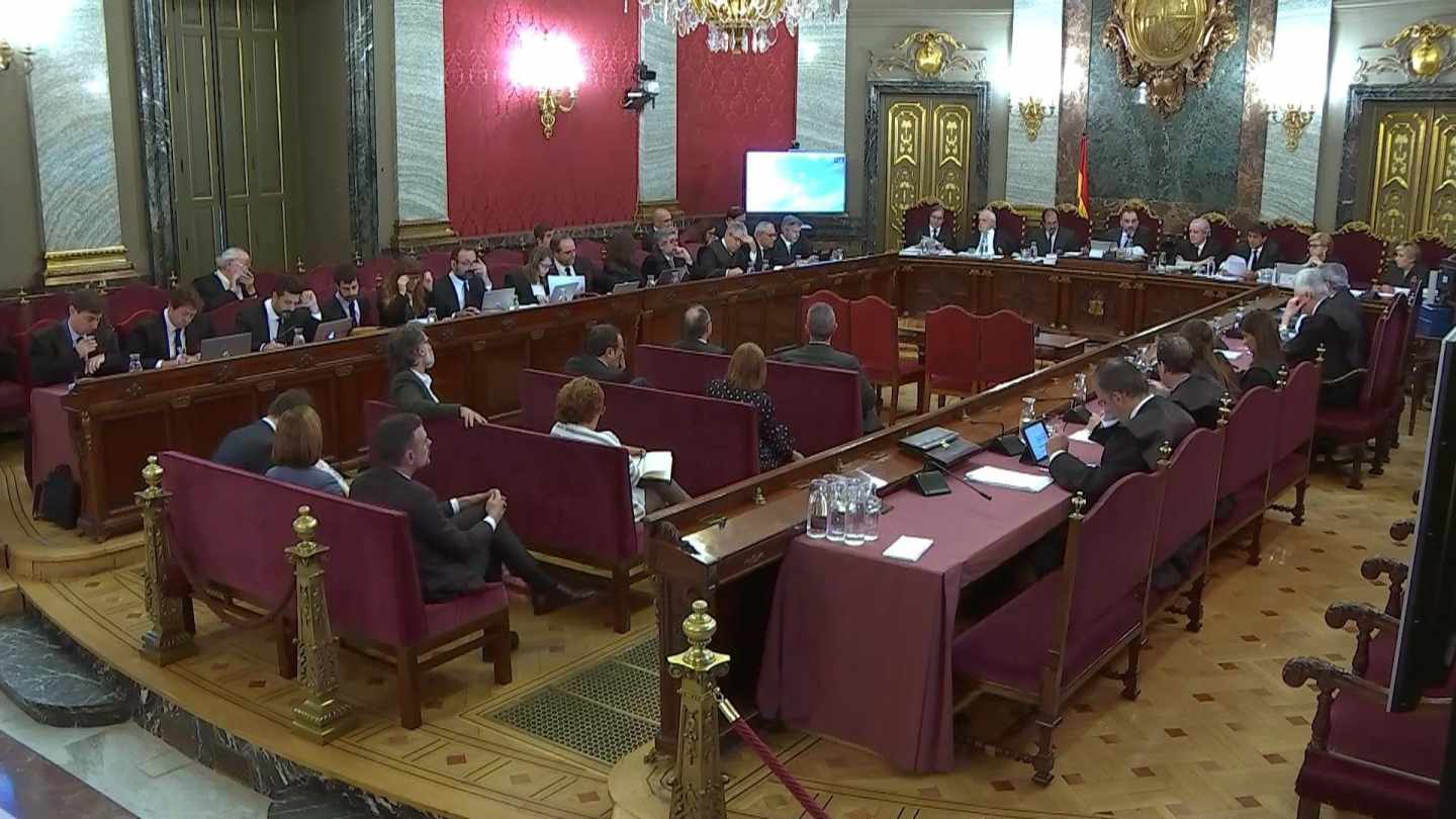 Sala que alberga el juicio a los líderes del procés en el Tribunal Supremo.