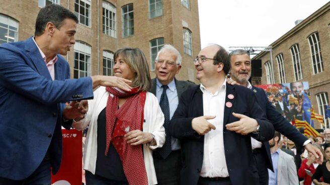 Pedro Sánchez, durante el acto celebrado este jueves en Barcelona.