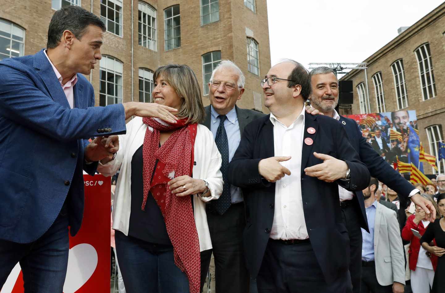 Pedro Sánchez, durante el acto celebrado este jueves en Barcelona.