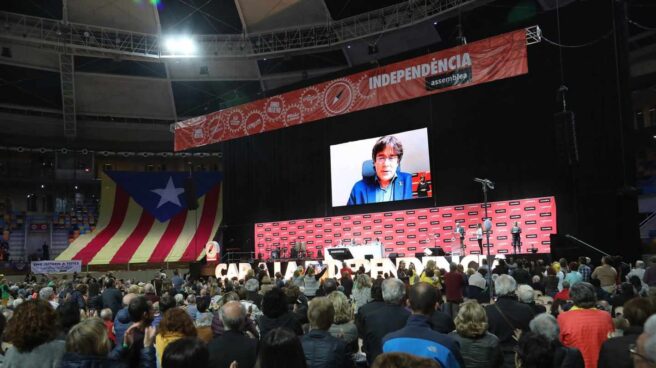 Intervención telemática de Carles Puigdemont durante la Asamblea General Ordinaria de la ANC.