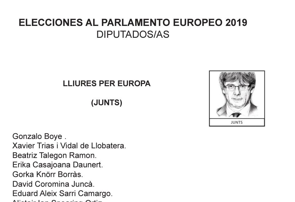 Imagen de la papeleta de Puigdemont.