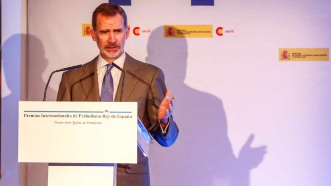 Felipe VI, en la reciente entrega de los Premios Internacionales de Periodismo Rey de España.