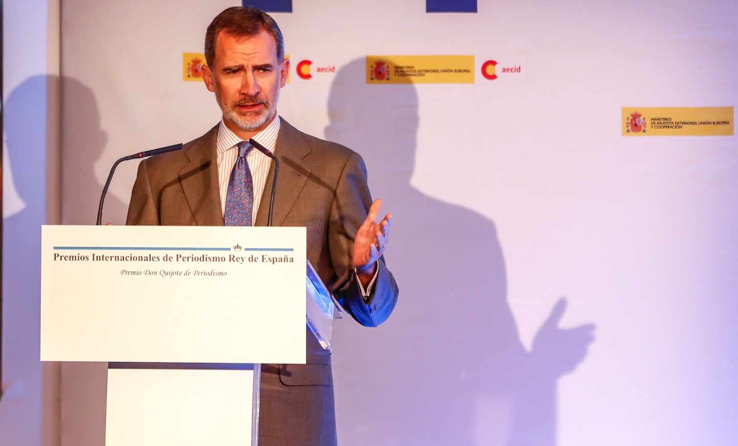 Felipe VI, en la reciente entrega de los Premios Internacionales de Periodismo Rey de España.