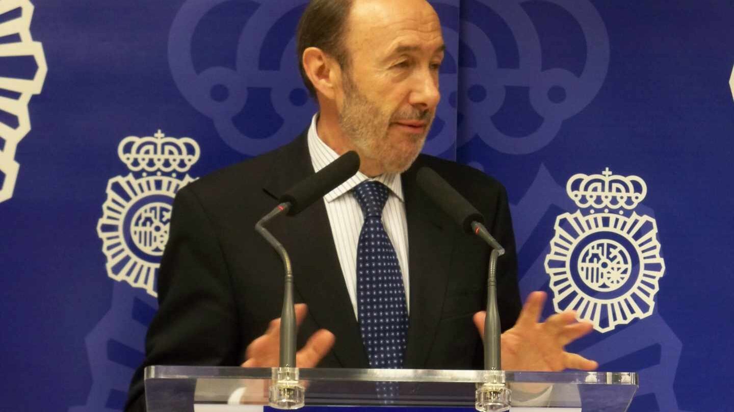 Alfredo Pérez Rubalcaba, en una comparecencia informativa durante su etapa como ministro del Interior.