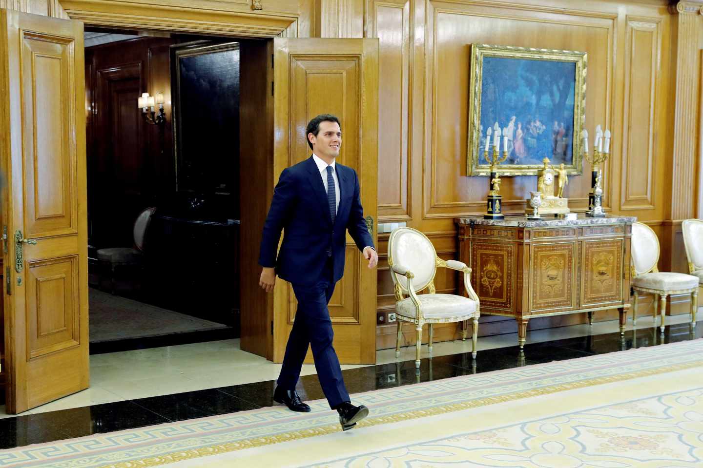 Albert Rivera en el Palacio de la Zarzuela.