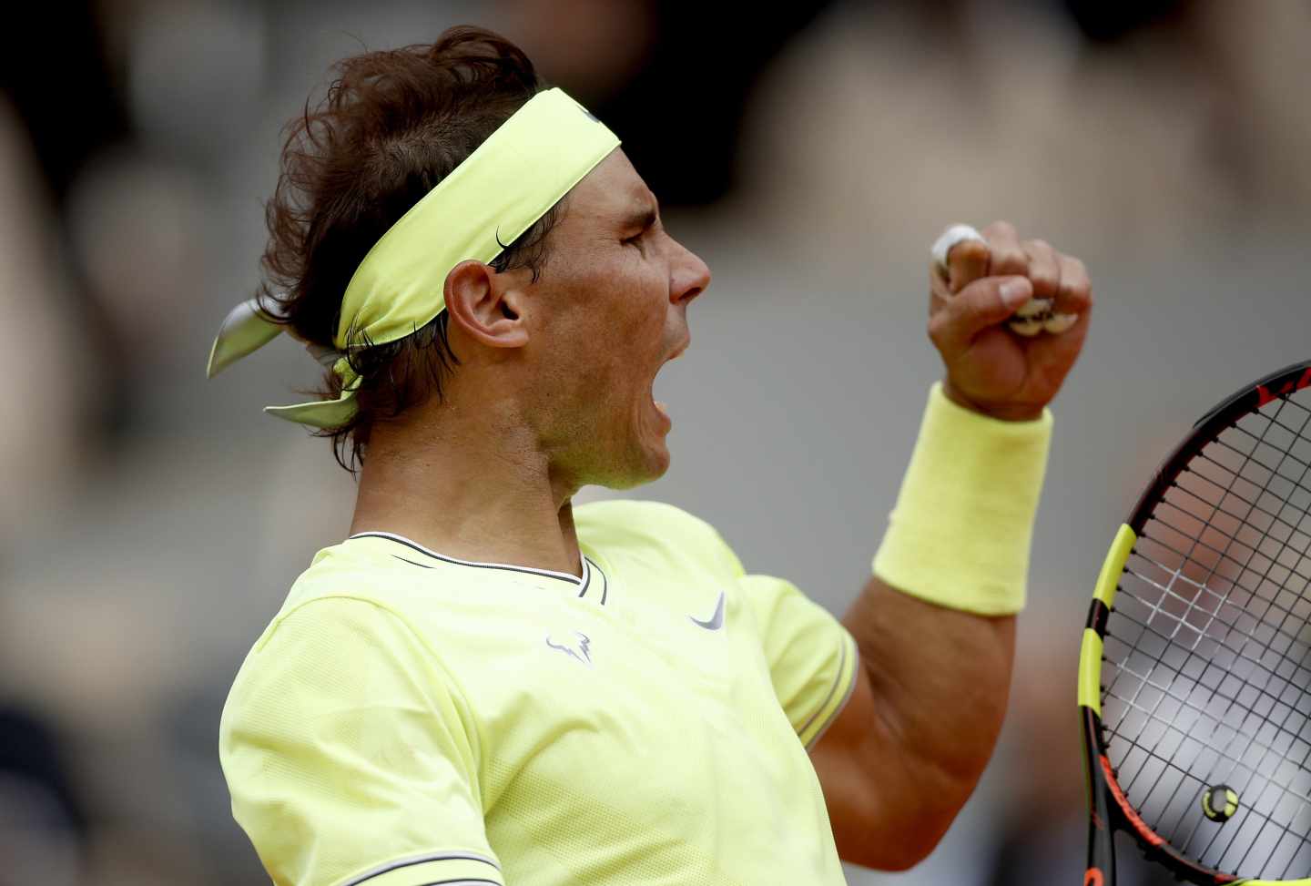 Rafael Nadal celebra un punto en París