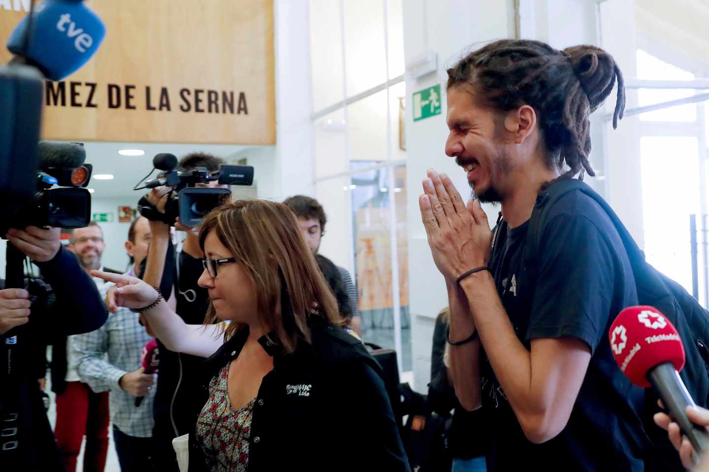 Alberto Rodríguez, secretarío de organización de Podemos, a su llegada al Consejo Ciudadano.