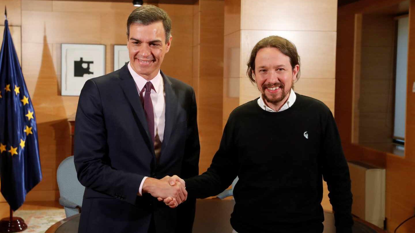 Pedro Sánchez y Pablo Iglesias en el Congreso.