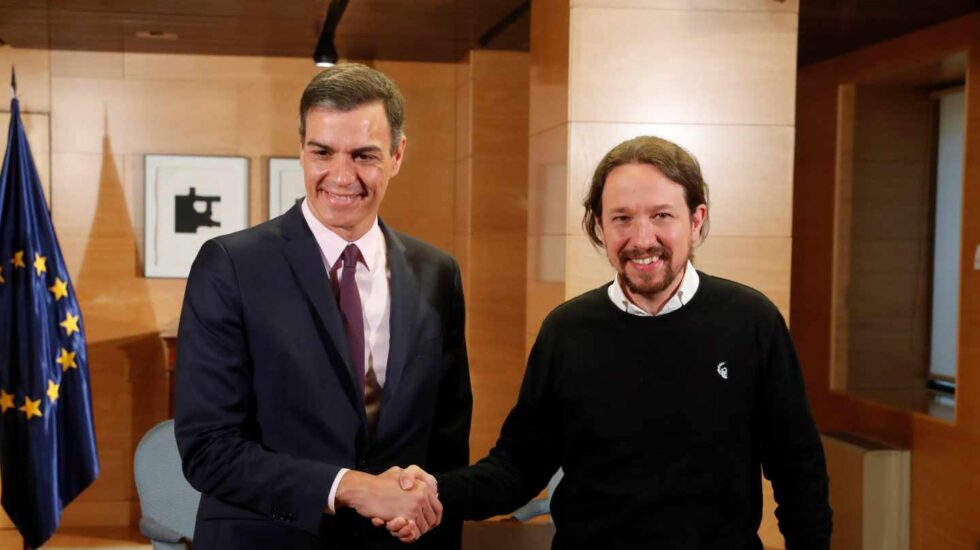 Pedro Sánchez y Pablo Iglesias en el Congreso.