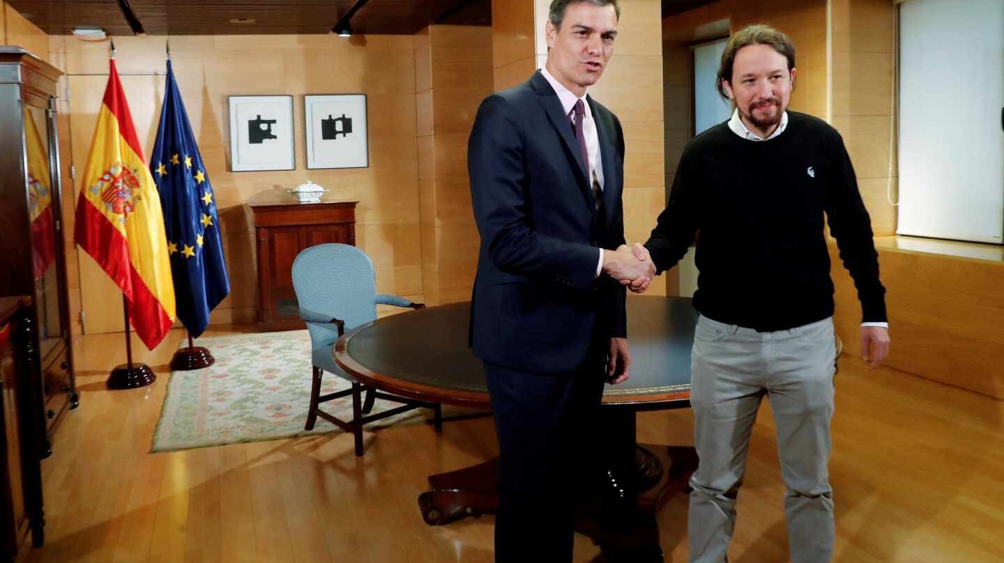 Pedro Sánchez y Pablo Iglesias en el Congreso.