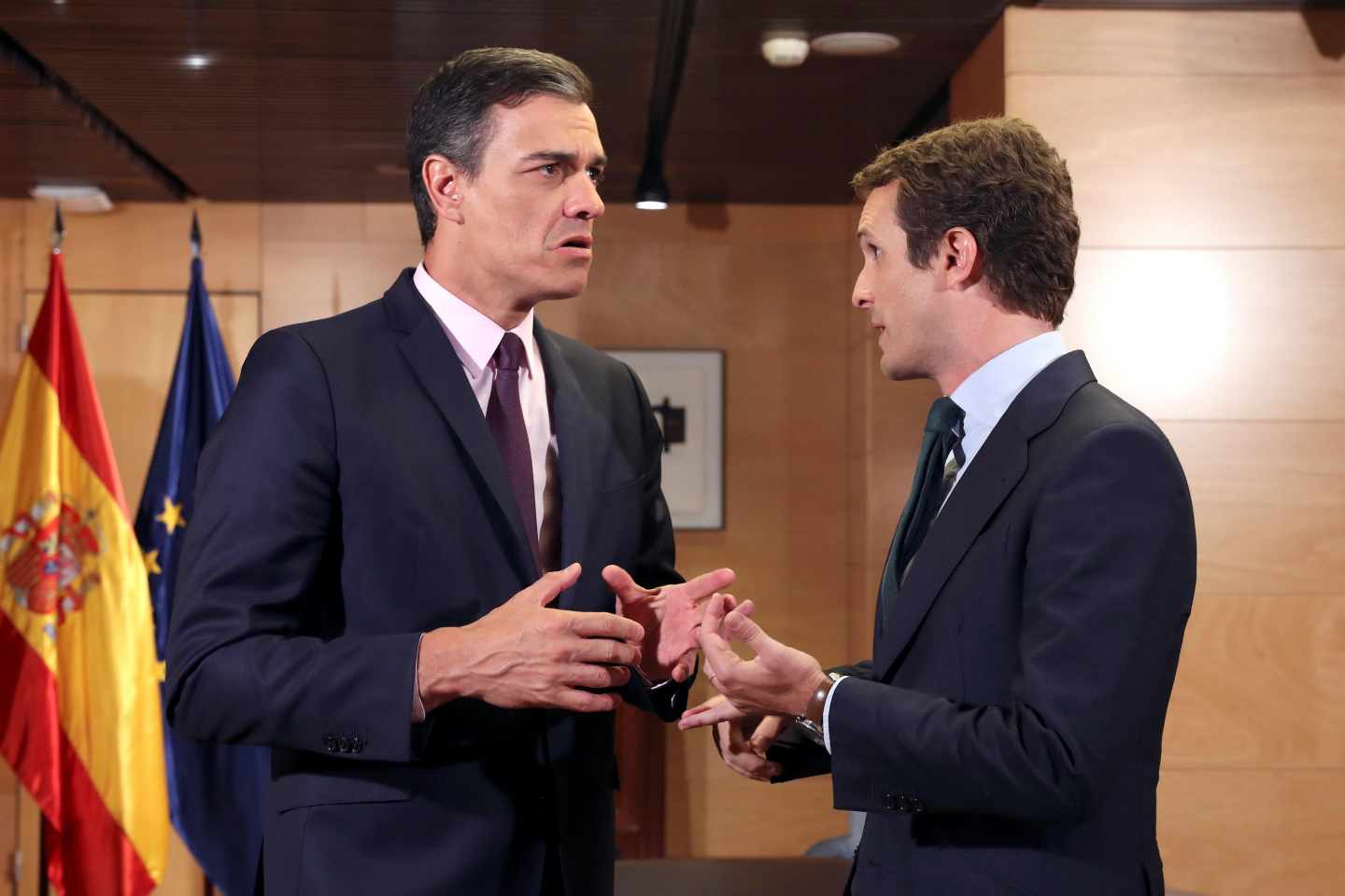 Pedro Sánchez y Pablo Casado, en el Congreso.