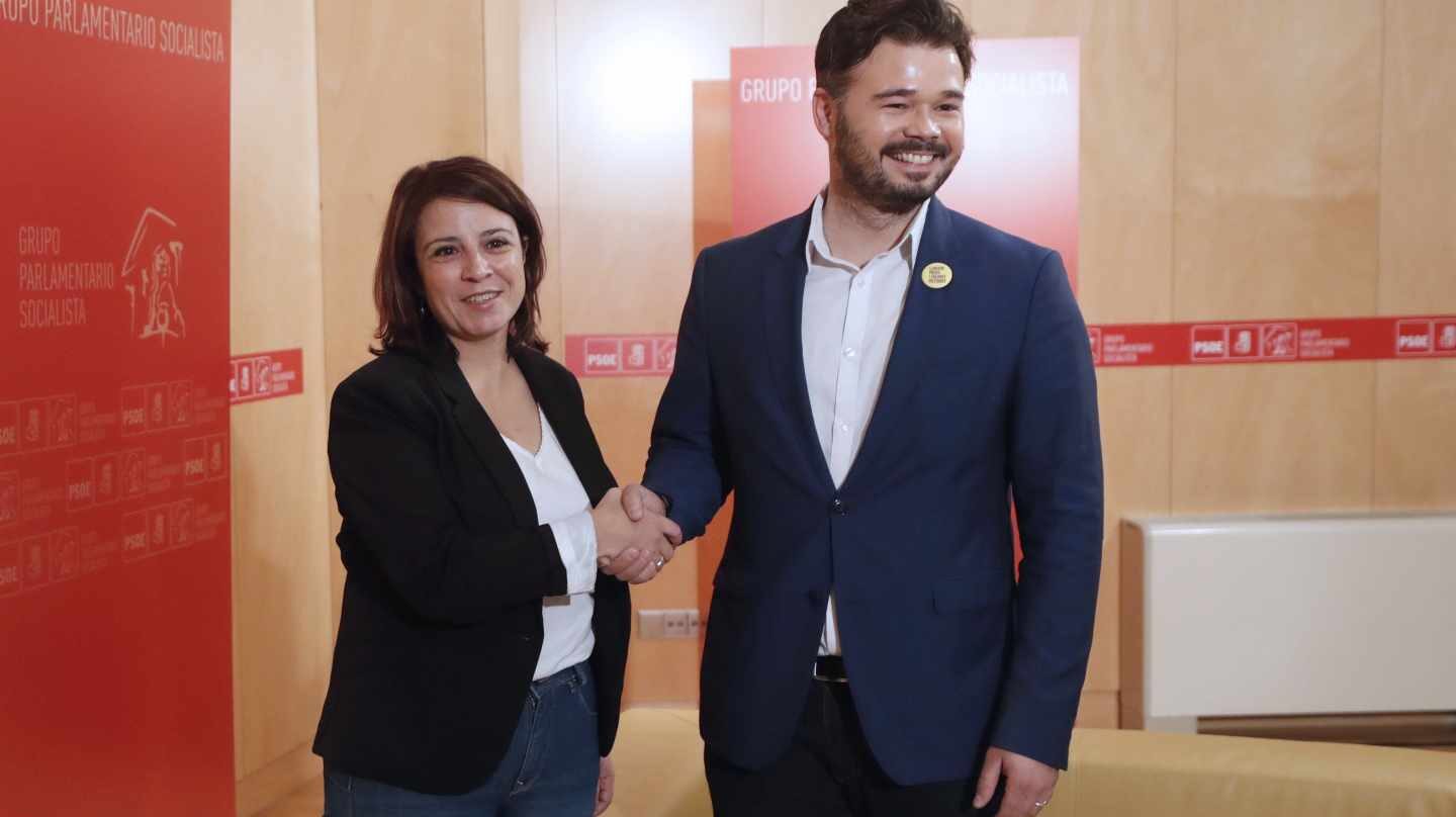 Adriana Lastra y Gabriel Rufián, en el Congreso.