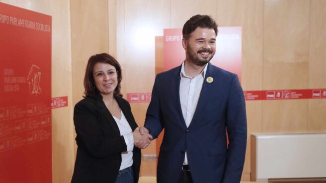 Adriana Lastra y Gabriel Rufián, en el Congreso.