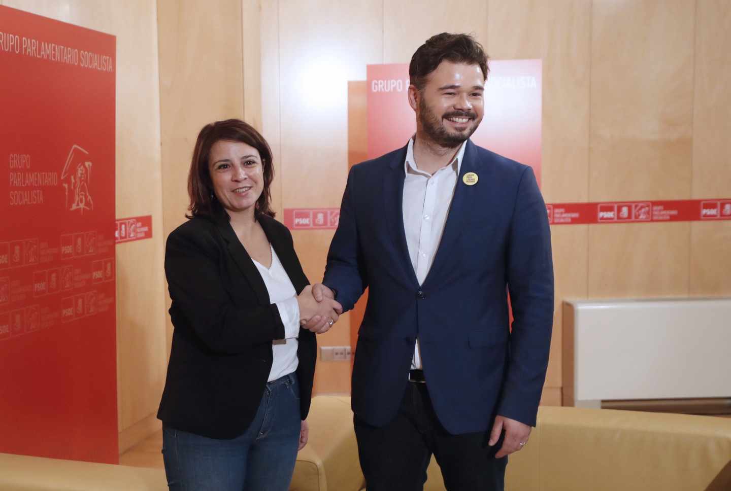 Adriana Lastra y Gabriel Rufián, en el Congreso.