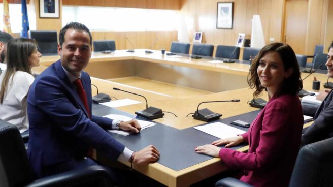 Ignacio Aguado e Isabel Díaz Ayuso, en la Asamblea de Madrid.
