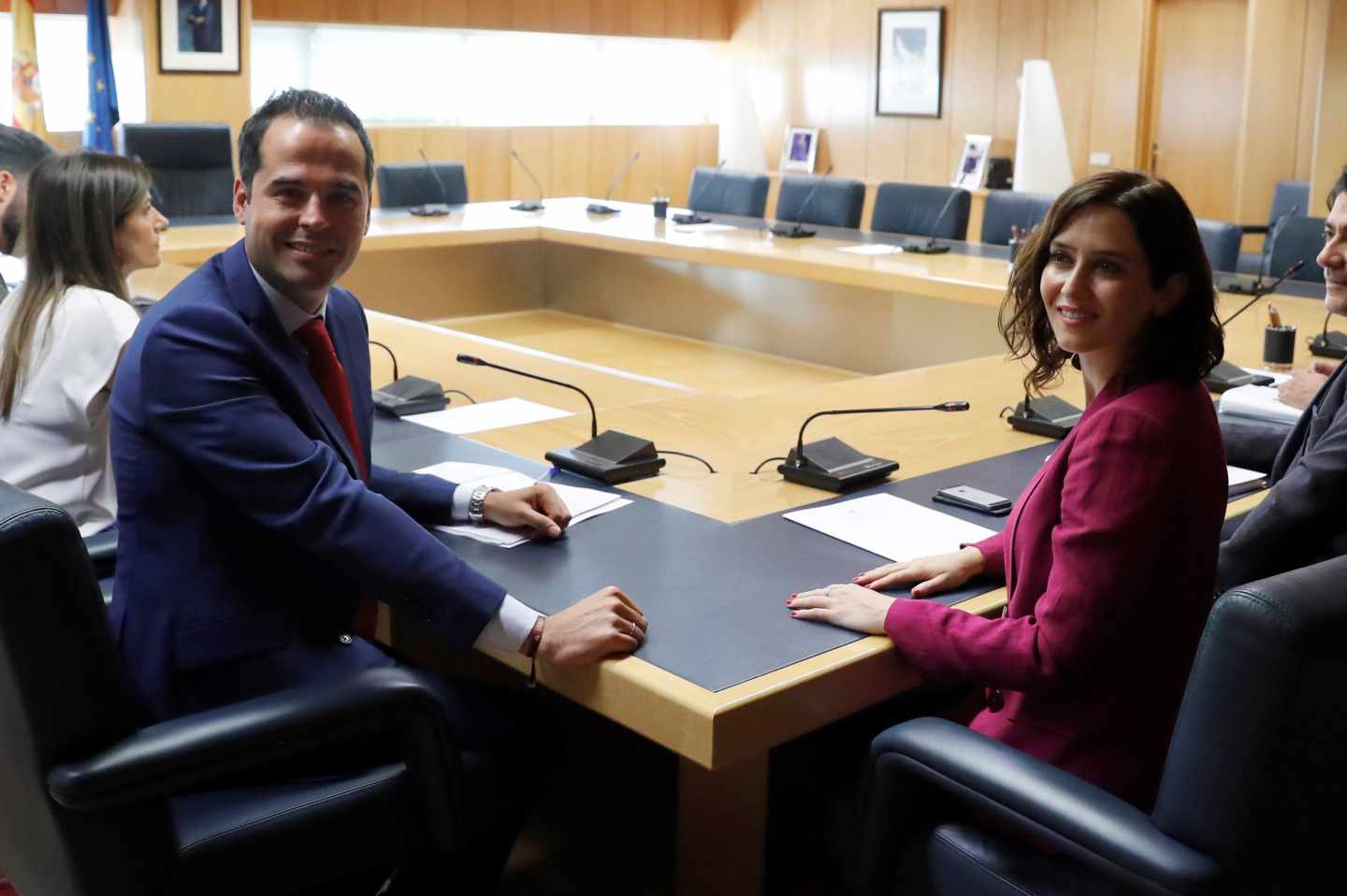 Ignacio Aguado e Isabel Díaz Ayuso, en la Asamblea de Madrid.