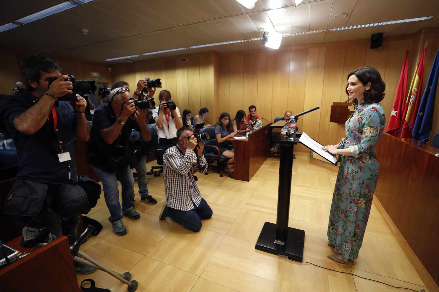 Isabel Diaz Ayuso durante su comparecencia de este miércoles