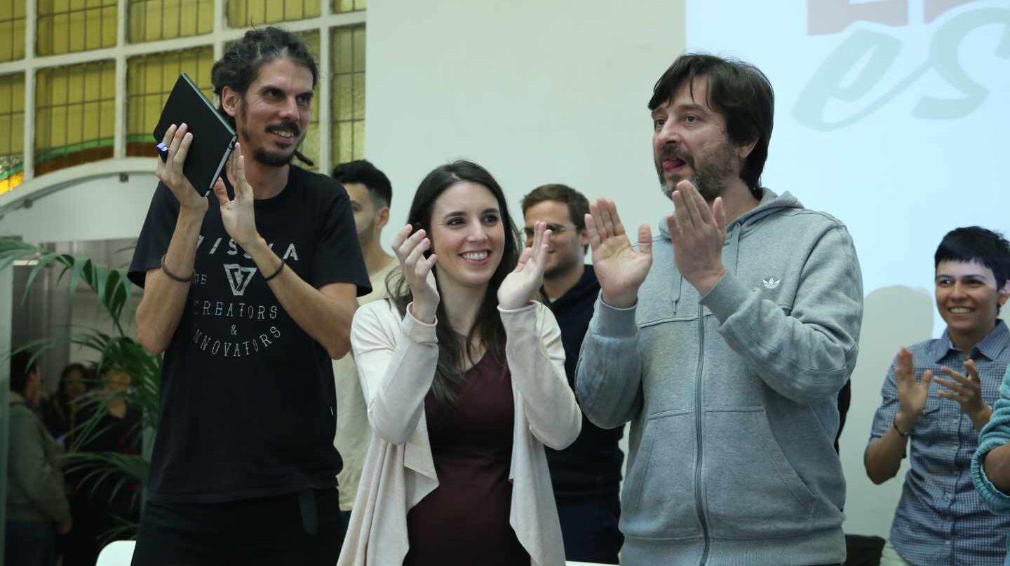 Alberto Rodríguez 'rastas', Irene Montero y Rafa Mayoral