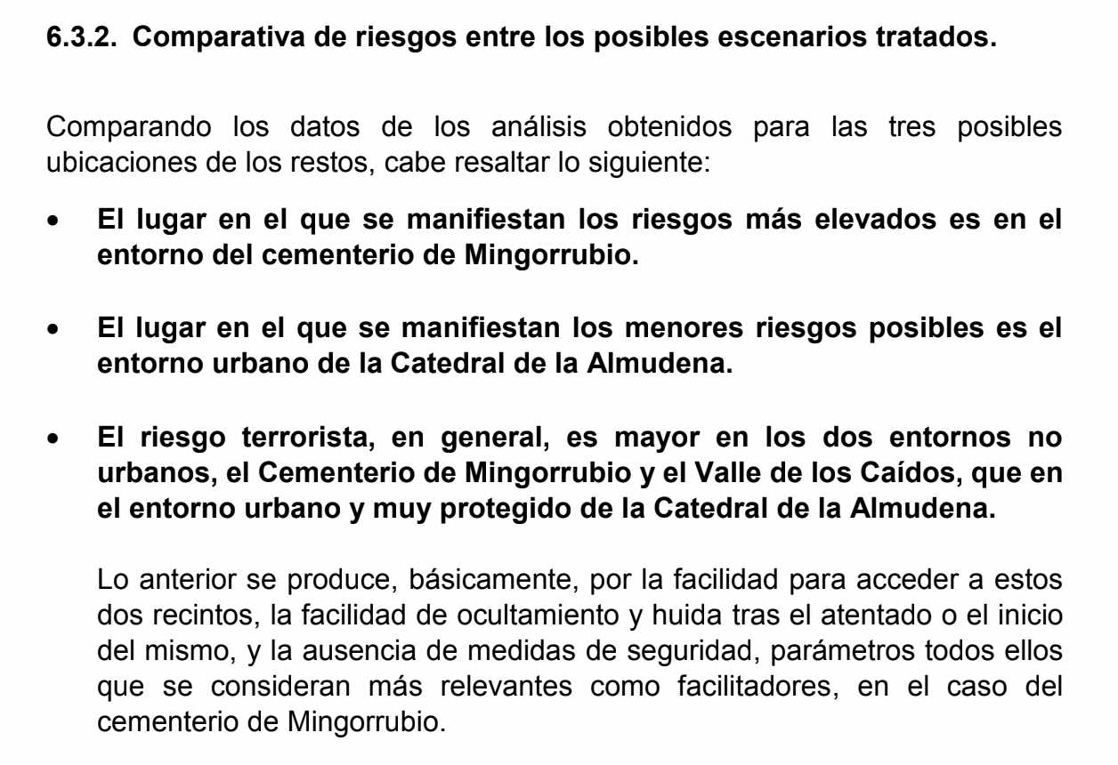 Conclusiones que se detallan en el informe pericial encargado por la familia Franco.