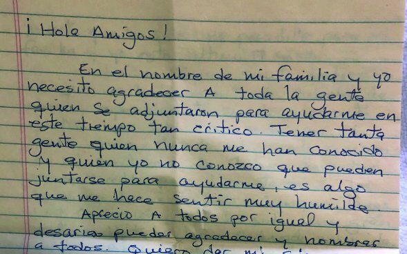 Carta manuscrita por Pablo Ibar enviada a su familia desde prisión.