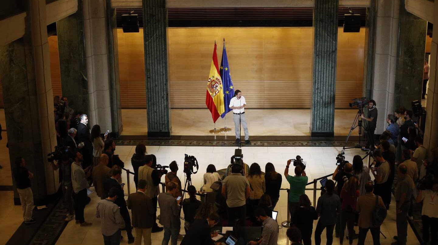 Pablo Iglesias, tras reunirse con Pedro Sánchez.