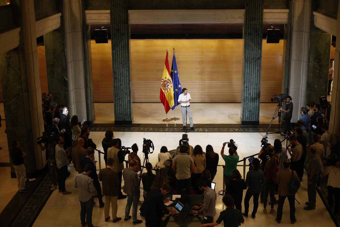 Pablo Iglesias, tras reunirse con Pedro Sánchez.