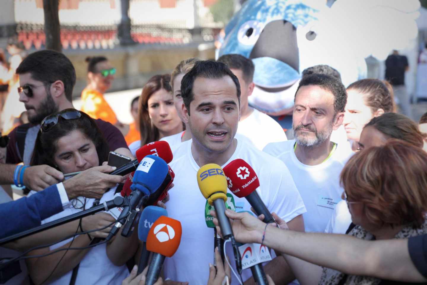 Ignacio Aguado en declaraciones ante los medios.