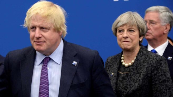 Boris Johnson, cuando era ministro de Exteriores en el gabinete de May, en una cumbre de la OTAN.