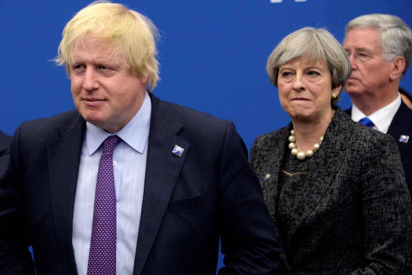 Boris Johnson, cuando era ministro de Exteriores en el gabinete de May, en una cumbre de la OTAN.