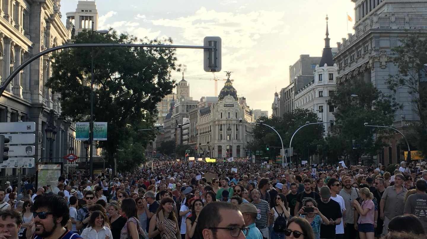 Manifestación a favor de Madrid Central.
