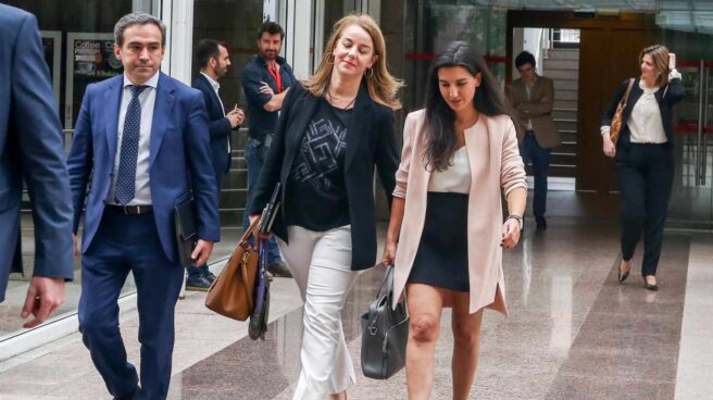 Monasterio a su llegada a la Asamblea de Madrid