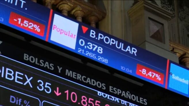 Caída de Banco Popular en Bolsa, días antes de la intervención.