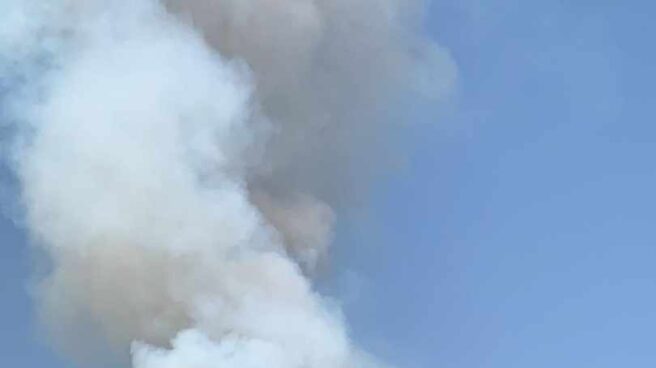 Incendio visto desde El Arenal (Ávila).